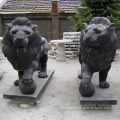 life size walking natural stone black marble lion sculpture for outdoor garden ornament